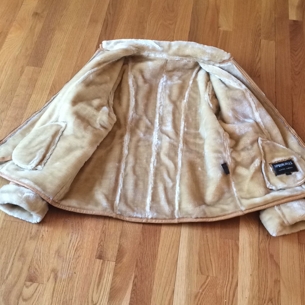 Springwell Leather Shearling Style Jacket Size Xl - image 6